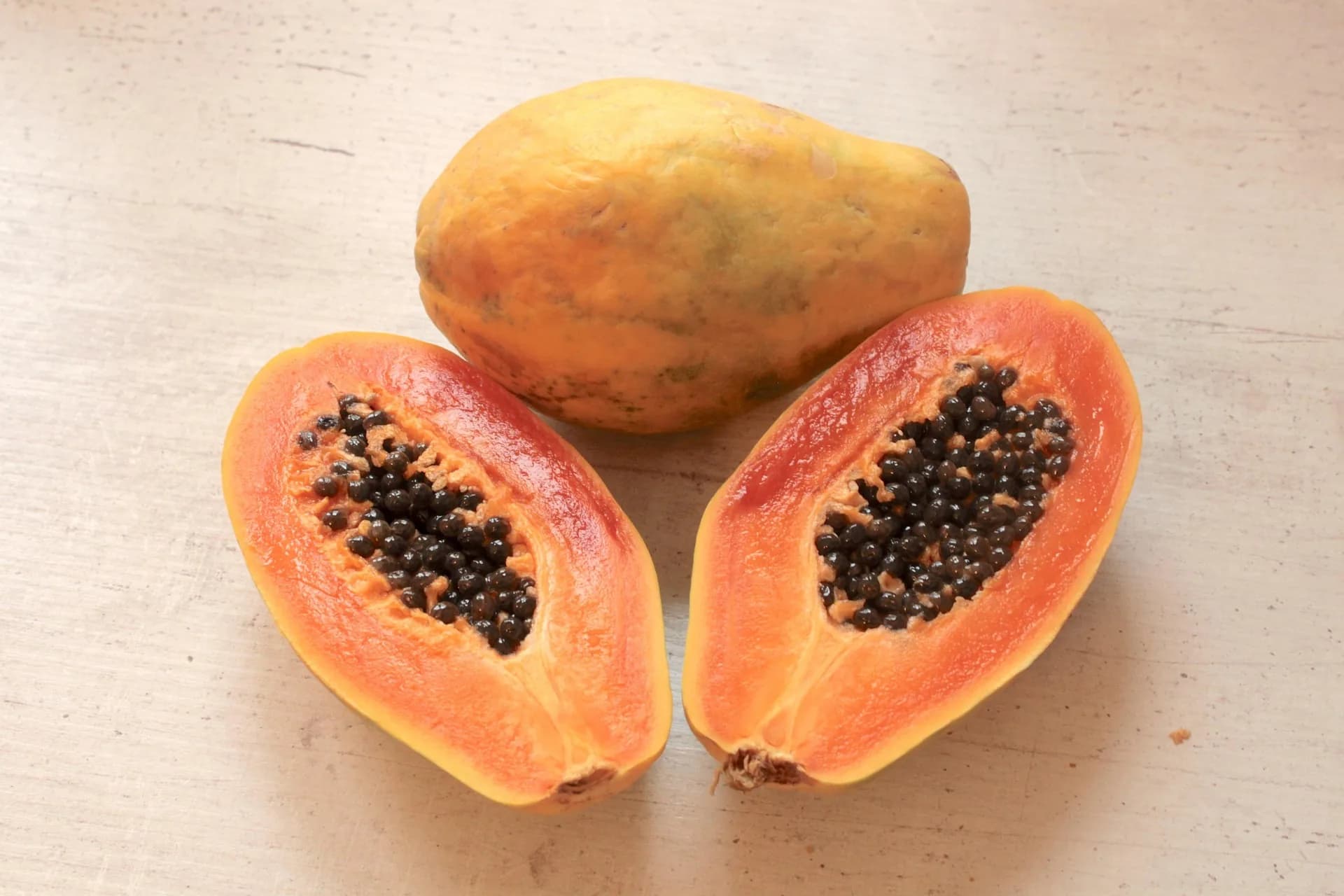 Fresh papaya fruits